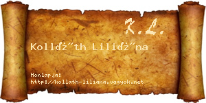 Kolláth Liliána névjegykártya